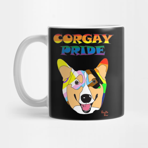 Bookie Boo the Corgi - Corgay Pride by LeiaPowellGlass